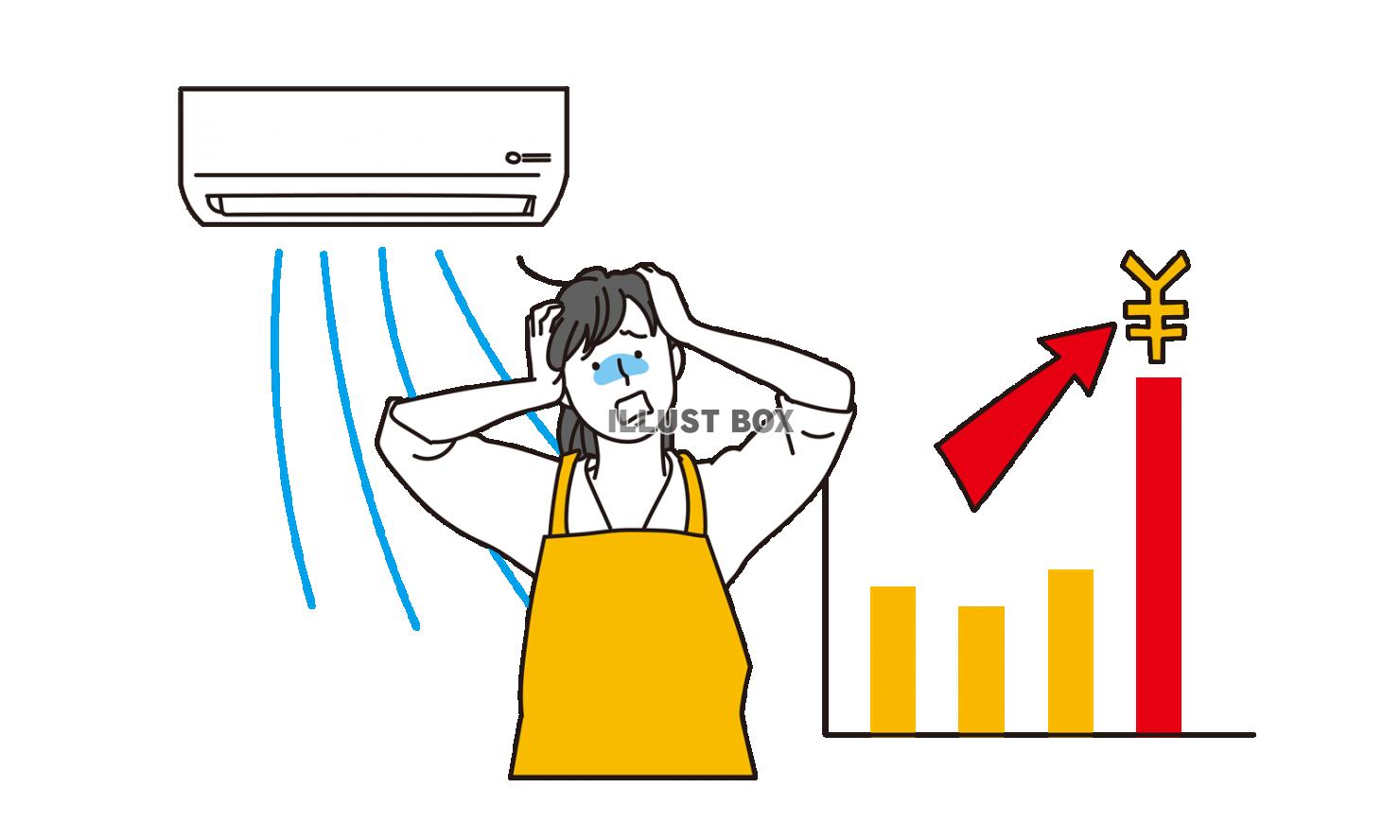 電気代の値上がりに頭を抱える女性