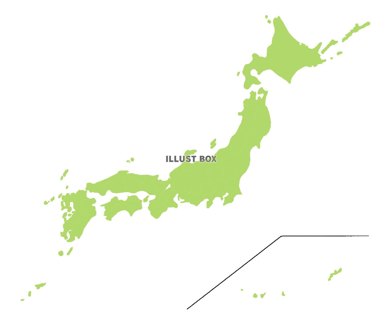 ちょっとラフな手書き日本地図　シンプル版 