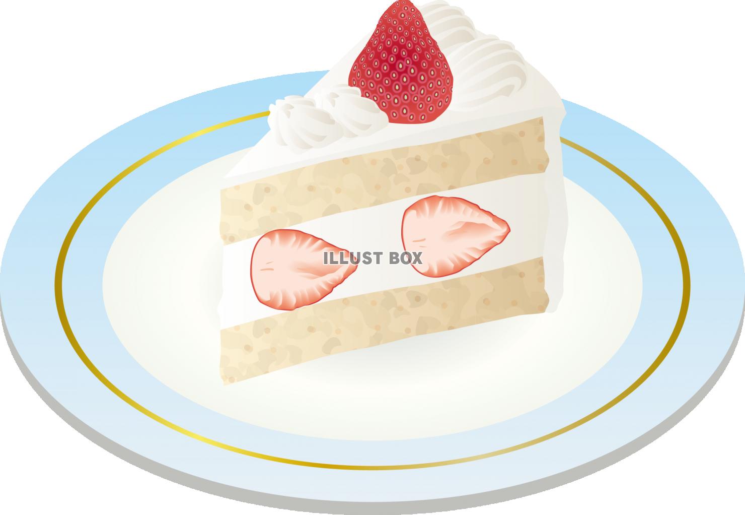 いちごのショートケーキ（透過PNG）