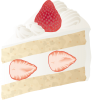 いちごのショートケーキのみ（透過PNG）