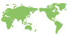 手書きのラフな世界地図　シンプル