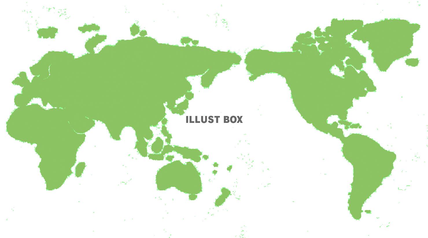 手書きのラフな世界地図　シンプル