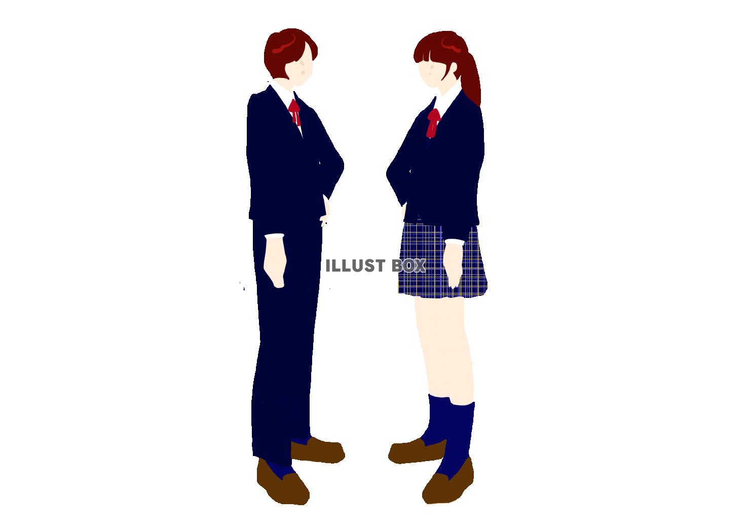 lgbt 女生徒のスラックス　制服　カラーシルエット
