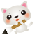 白ねこ書道大きな筆