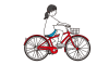 自転車に乗るアジア人の子供