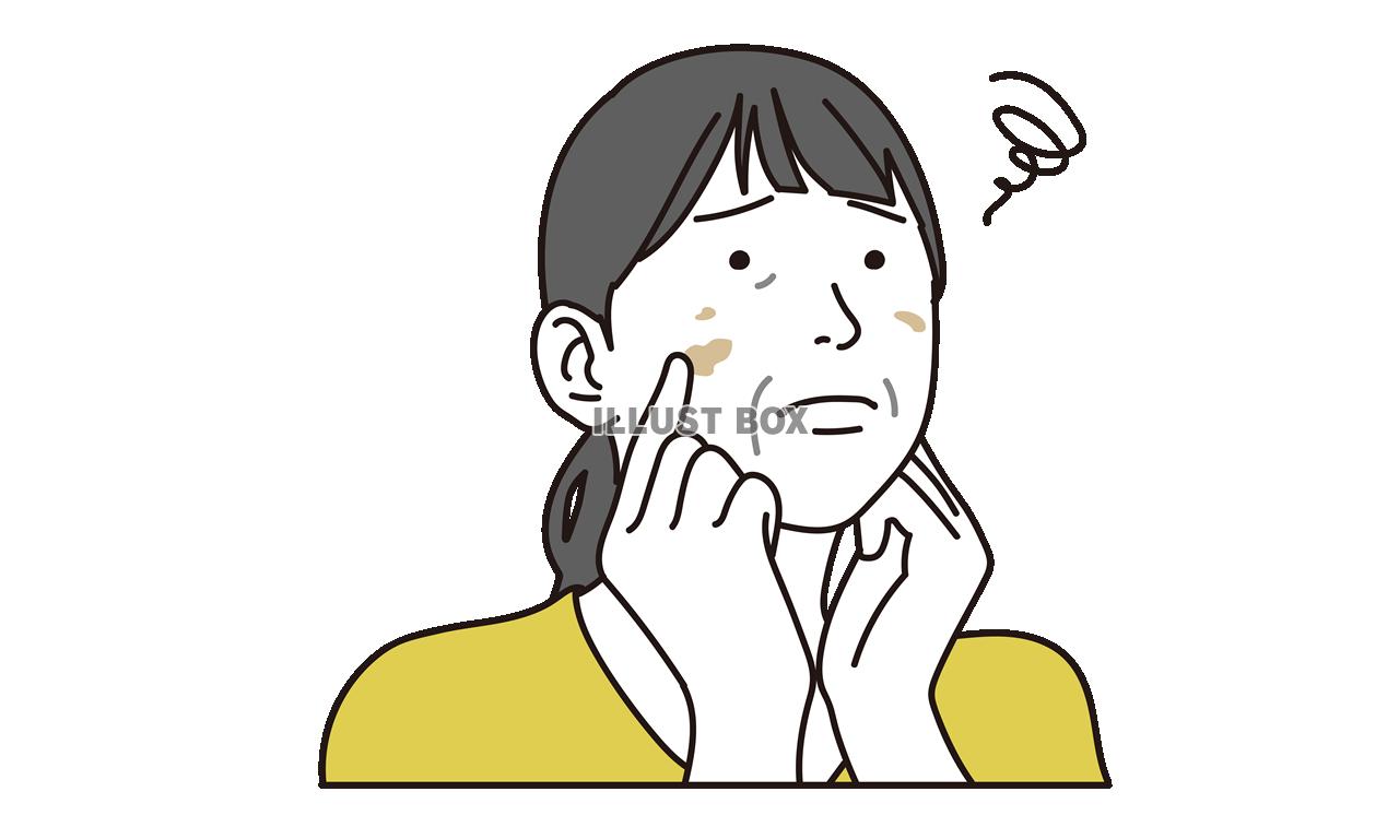 肌荒れに悩む女性