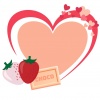 バレンタインデーイラスト01　ハートと苺とチョコ