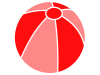 赤色のビーチボールのシルエットアイコン