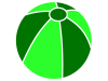 緑色のビーチボールのシルエットアイコン