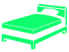 緑色のベッドのシルエットアイコン