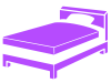 紫色のベッドのシルエットアイコン