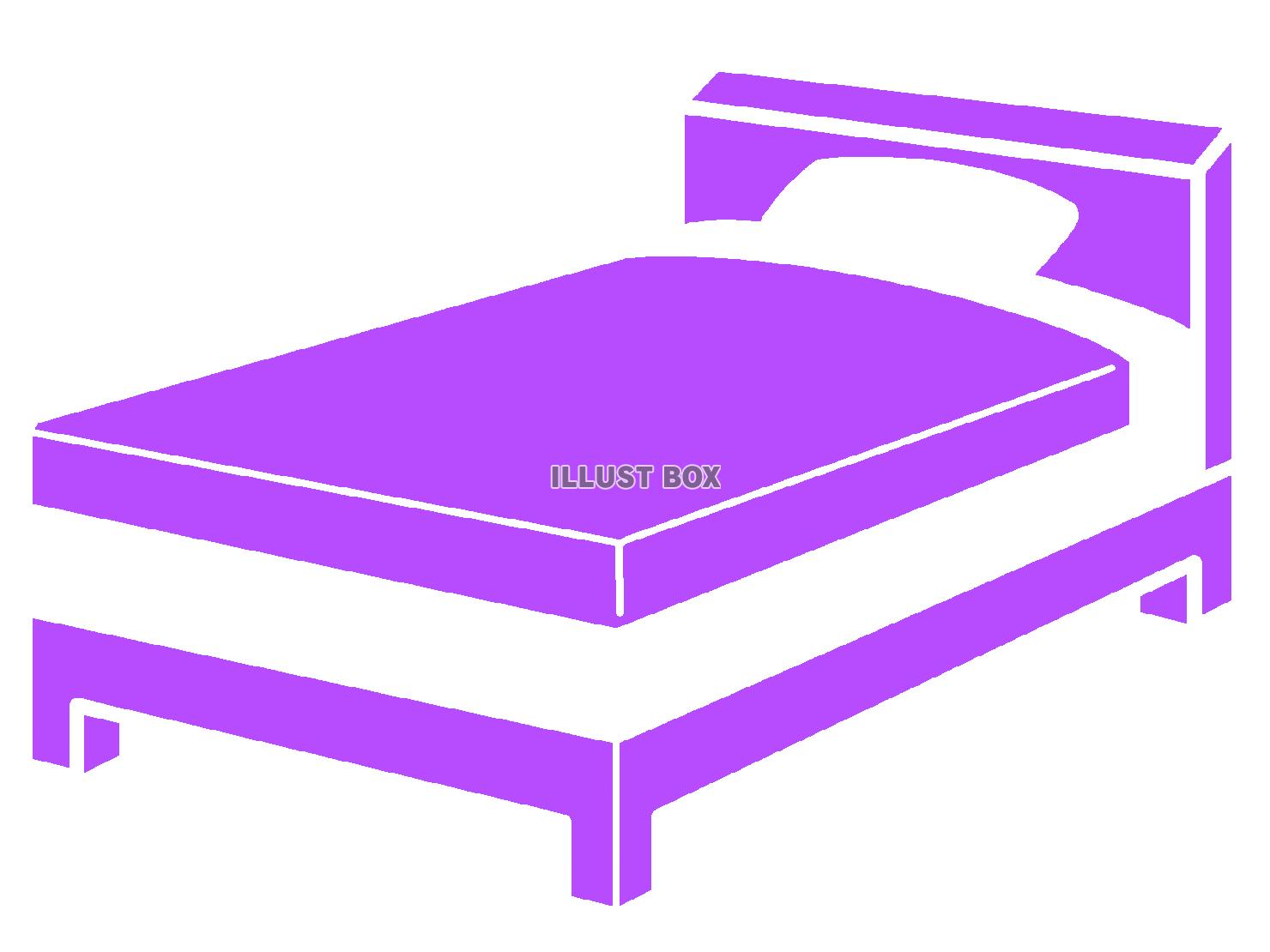 紫色のベッドのシルエットアイコン