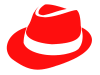 赤色の帽子のシルエットアイコン