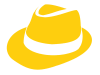 黄色の帽子のシルエットアイコン