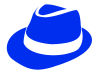 青色の帽子のシルエットアイコン