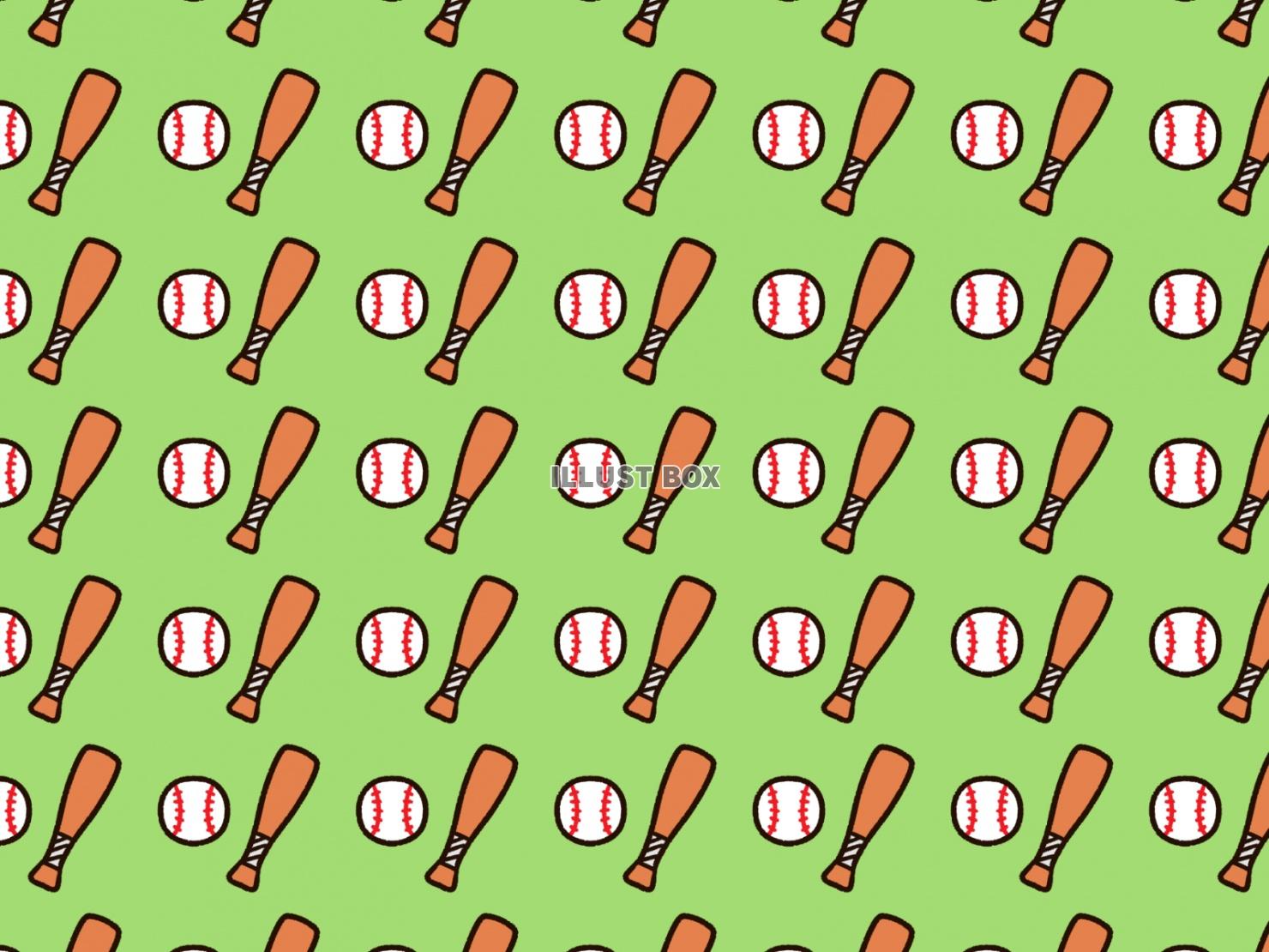 野球ボールとバットのパターン背景