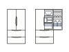 開いた冷蔵庫と閉じた冷蔵庫