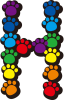 虹の足跡アルファベット影付H（透過PNG）