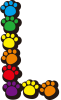 虹の足跡アルファベット影付L（透過PNG）