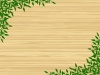 木目板に葉っぱ壁紙フレームシンプル飾り枠背景イラスト