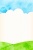 空と草原をかたどった水彩カード