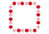 4_枠_赤とピンクの梅・正方形・1月2月3月・お正月・節分・ひなまつり