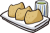 稲荷寿司と湯呑のイラスト