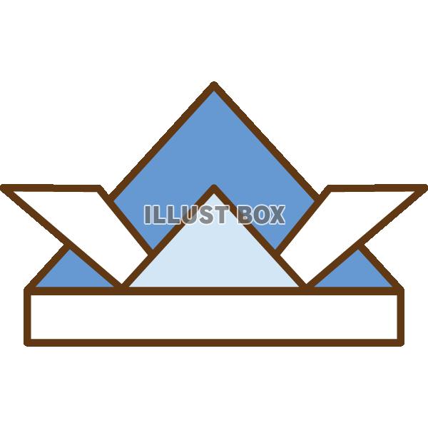 折り紙のかぶと 青(透過PNG)