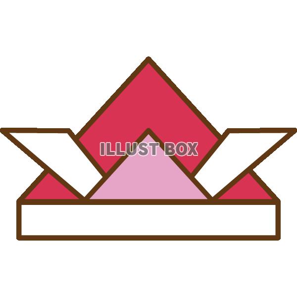 折り紙のかぶと 赤(透過PNG)