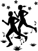 ジョギング男性女性シルエット画像シンプルイラスト透過png