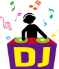 DJブースで演奏するDJのピクトグラム