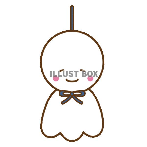 てるてる坊主 青(透過PNG)