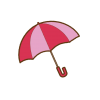 傘 赤(透過PNG)