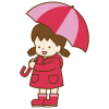 雨の日の女の子1(透過PNG)