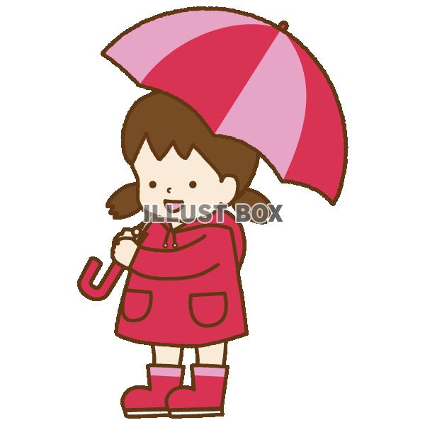 雨の日の女の子1(透過PNG)