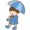 雨の日の男の子2(透過PNG)