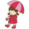 雨の日の女の子2(透過PNG)