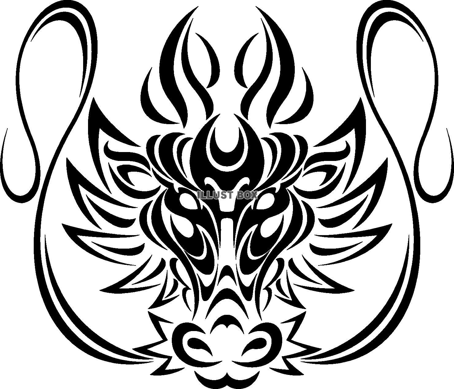タトゥー風の龍　トライバルなドラゴン