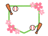 桜と野球のホームベースフレーム