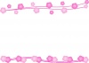 ピンク色のかわいい桃の花の横型フレーム素材