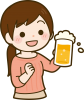 ビールジョッキを持った女性