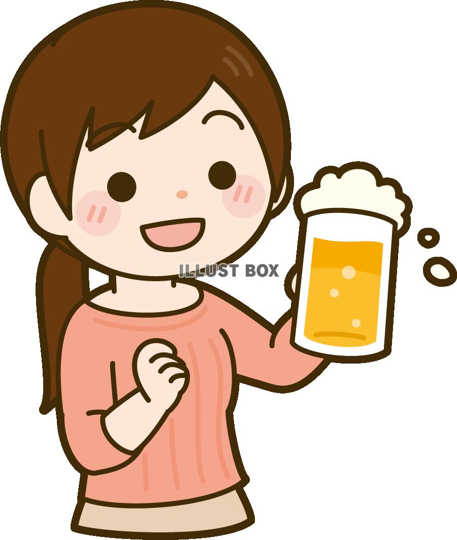 ビールジョッキを持った女性