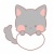白いハートを持った黒猫のイラスト