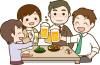 飲み会・上司と部下の男女4人