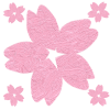 透過PNG：５枚の桜の花びらの壁紙素材