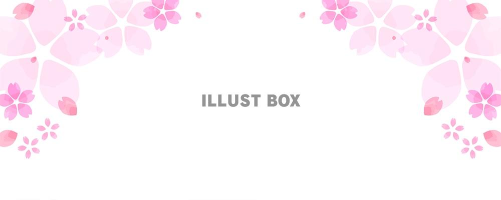 桜の花のフレーム・横長タイプ