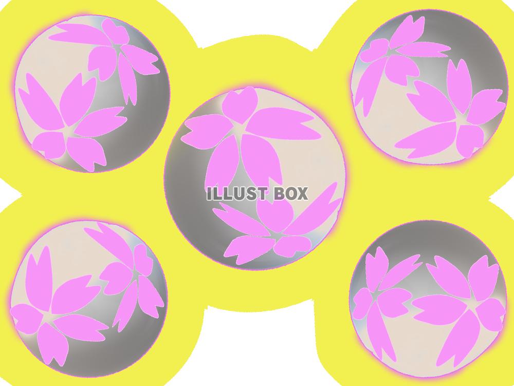 透過ＰＮＧ：球体風装飾の桜の花びら背景＿02