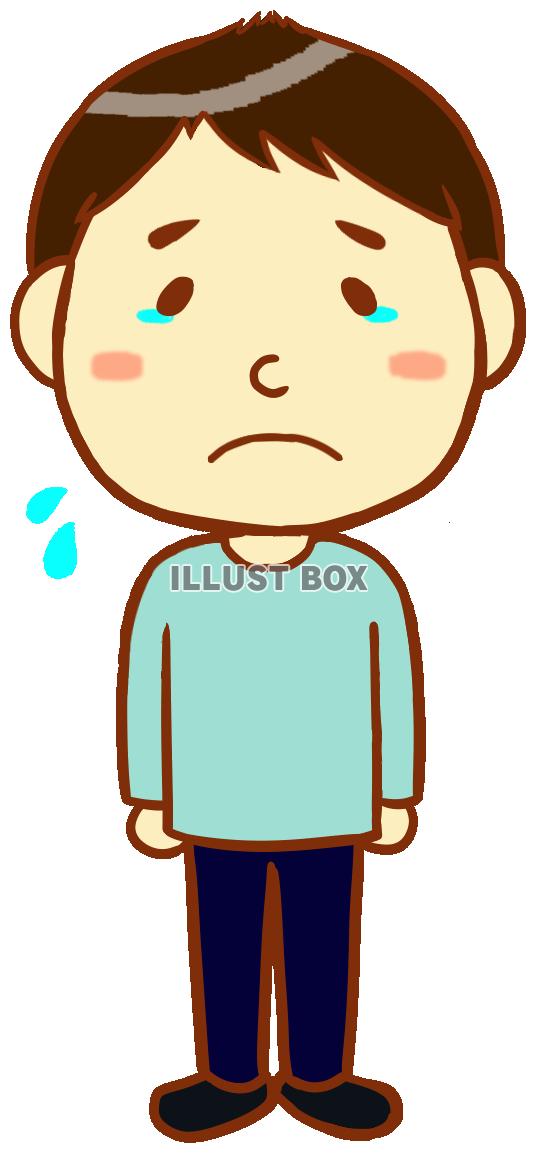 若い男性（泣き）