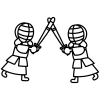 剣道　2人　対戦　