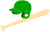 バットとヘルメット（緑）野球用品・野球グッズ